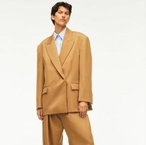 Zara wool blazer size L beige new with tag limited edition